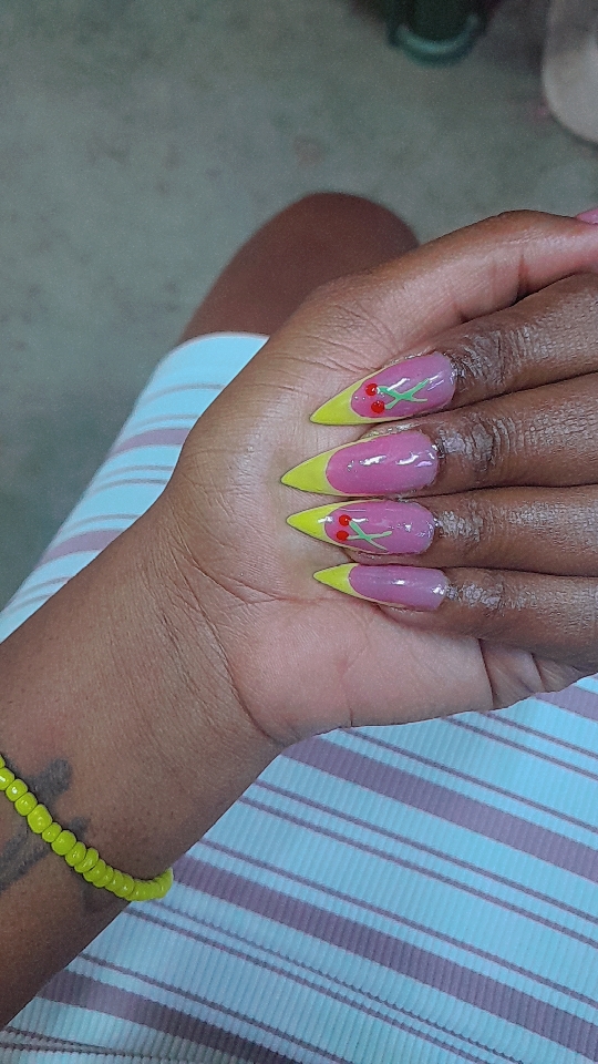 Cherry nail design by Shaloe's Beauty Sunset